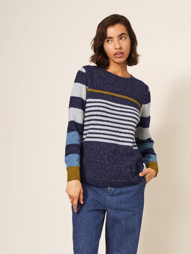 White Stuff Natalie Nep Jumper Blue Multi | 32650-GOYL