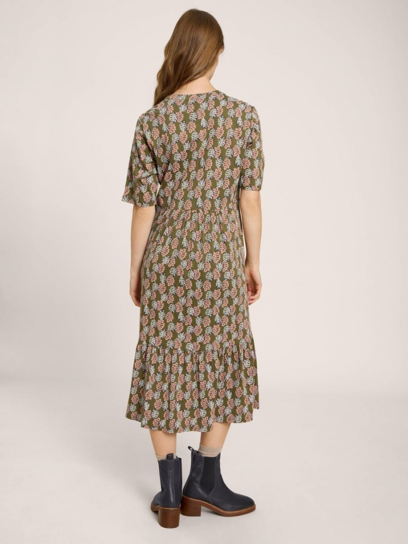 White Stuff Naya Soft Jersey Dress Chartreuse Print | 61928-RJYC