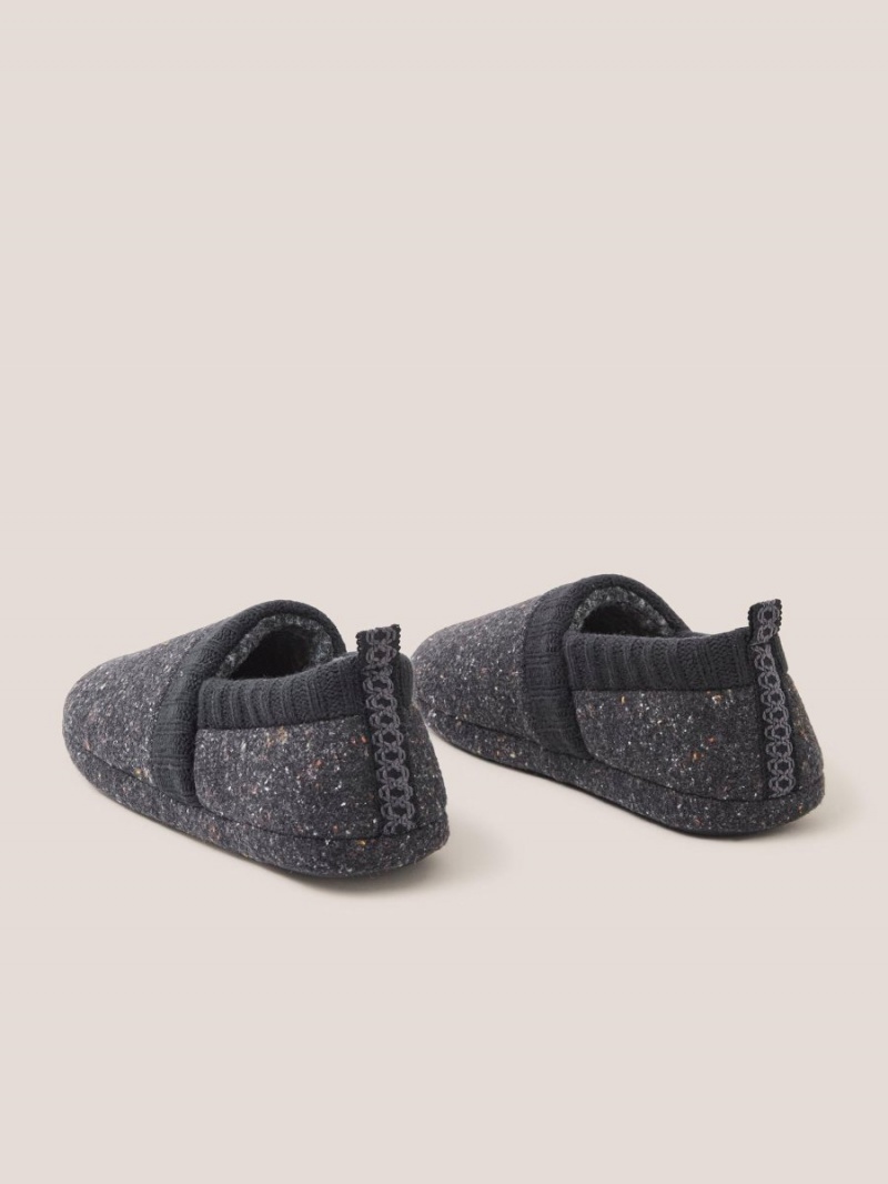 White Stuff Neppy Closed Back Slipper Charcoal Grey | 13045-KAIH