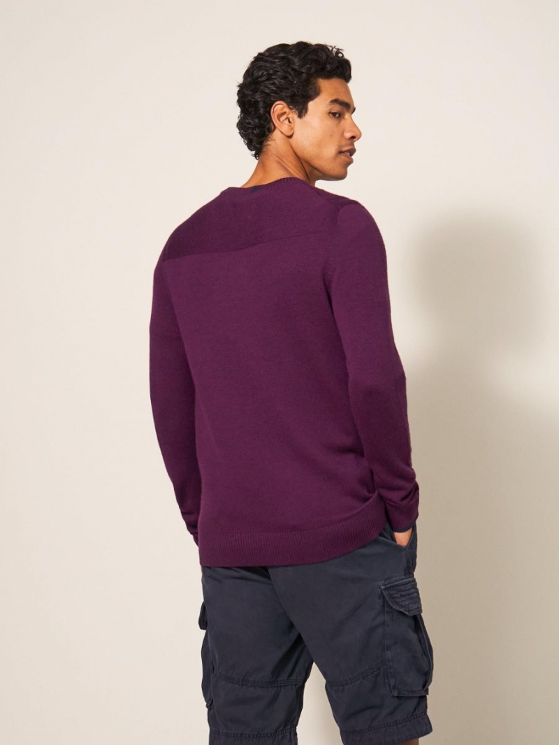 White Stuff Newport Crew Neck Jumper Mid Plum | 13590-FMBT