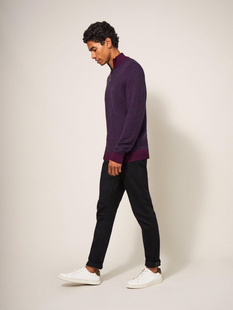 White Stuff Newport Merino Jacquard Funnel Mid Plum | 28617-TXLG