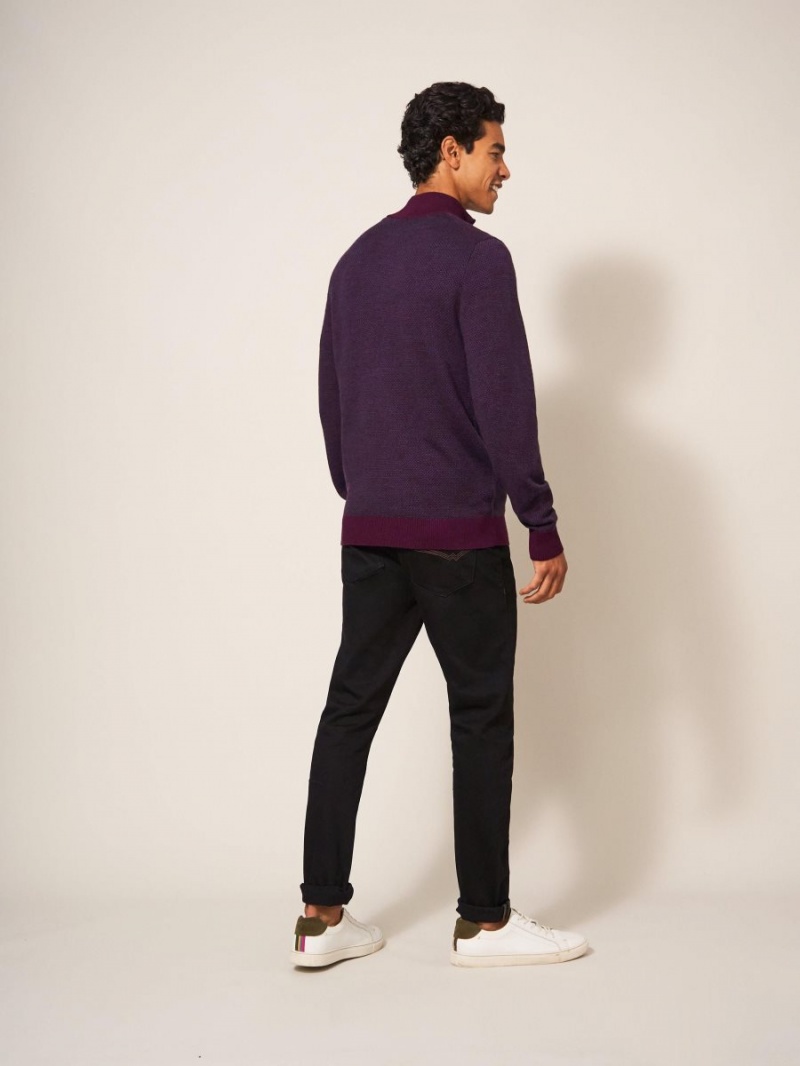 White Stuff Newport Merino Jacquard Funnel Mid Plum | 28617-TXLG