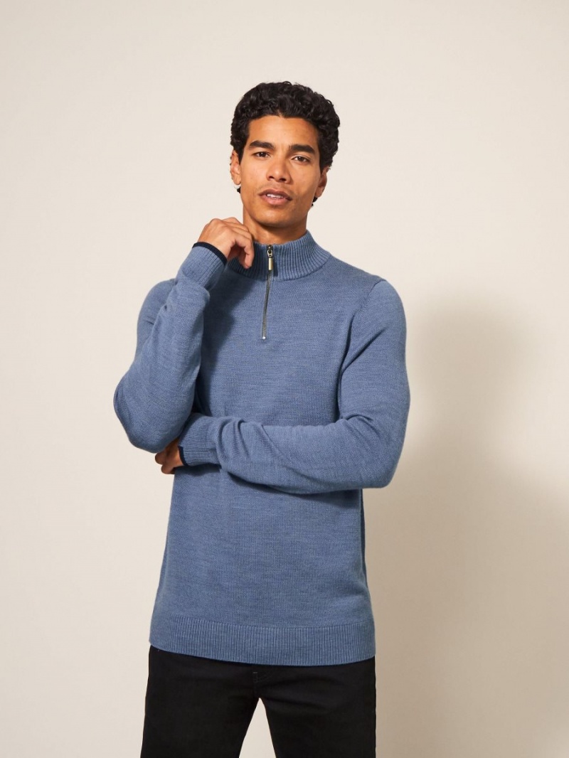 White Stuff Newport Merino Jumper Chambray Blue | 91328-YRSP