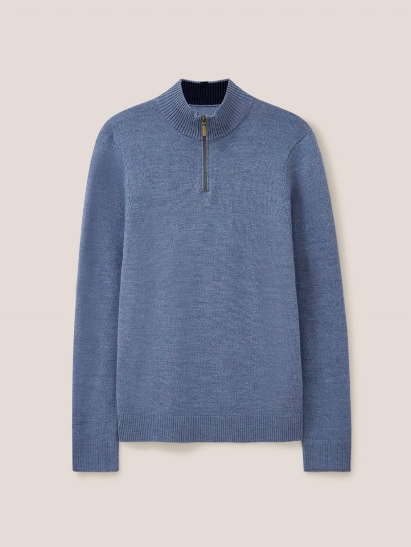 White Stuff Newport Merino Jumper Chambray Blue | 91328-YRSP