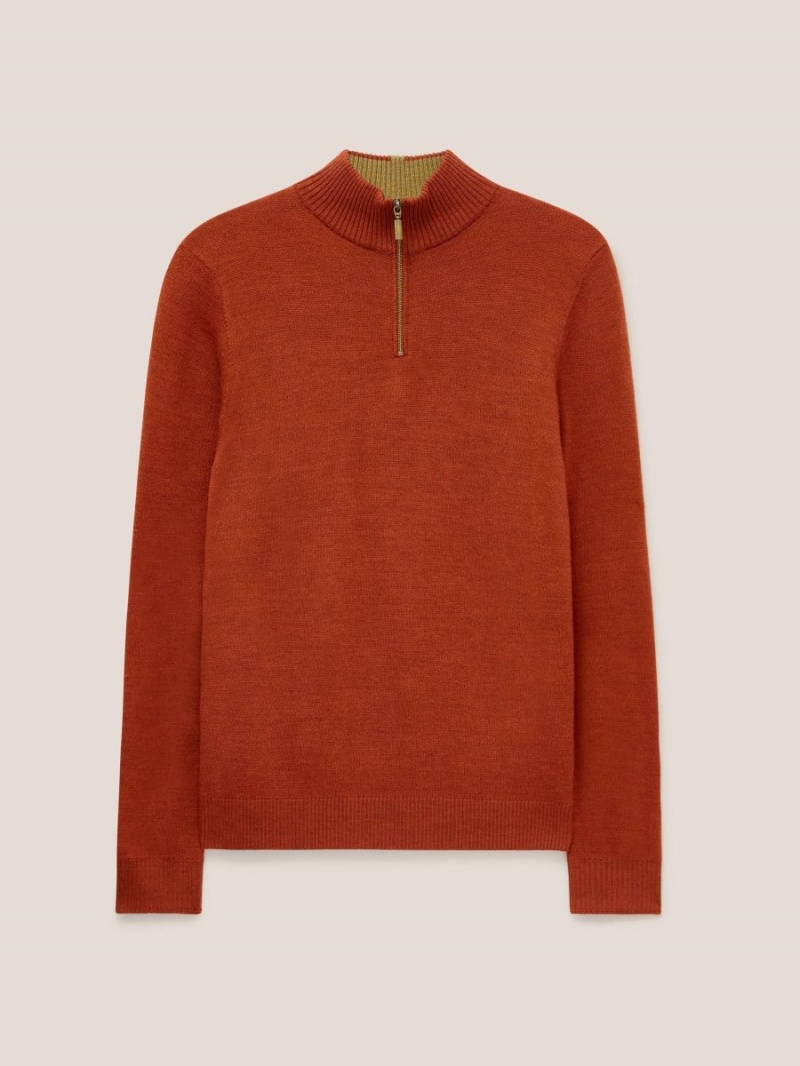 White Stuff Newport Merino Jumper Dark Orange | 89120-FUHT