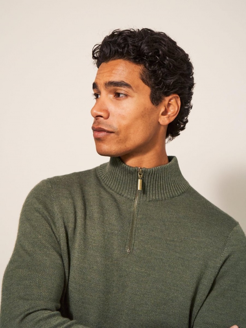 White Stuff Newport Merino Jumper Khaki Green | 49816-CAOF