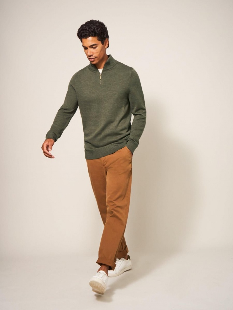 White Stuff Newport Merino Jumper Khaki Green | 49816-CAOF