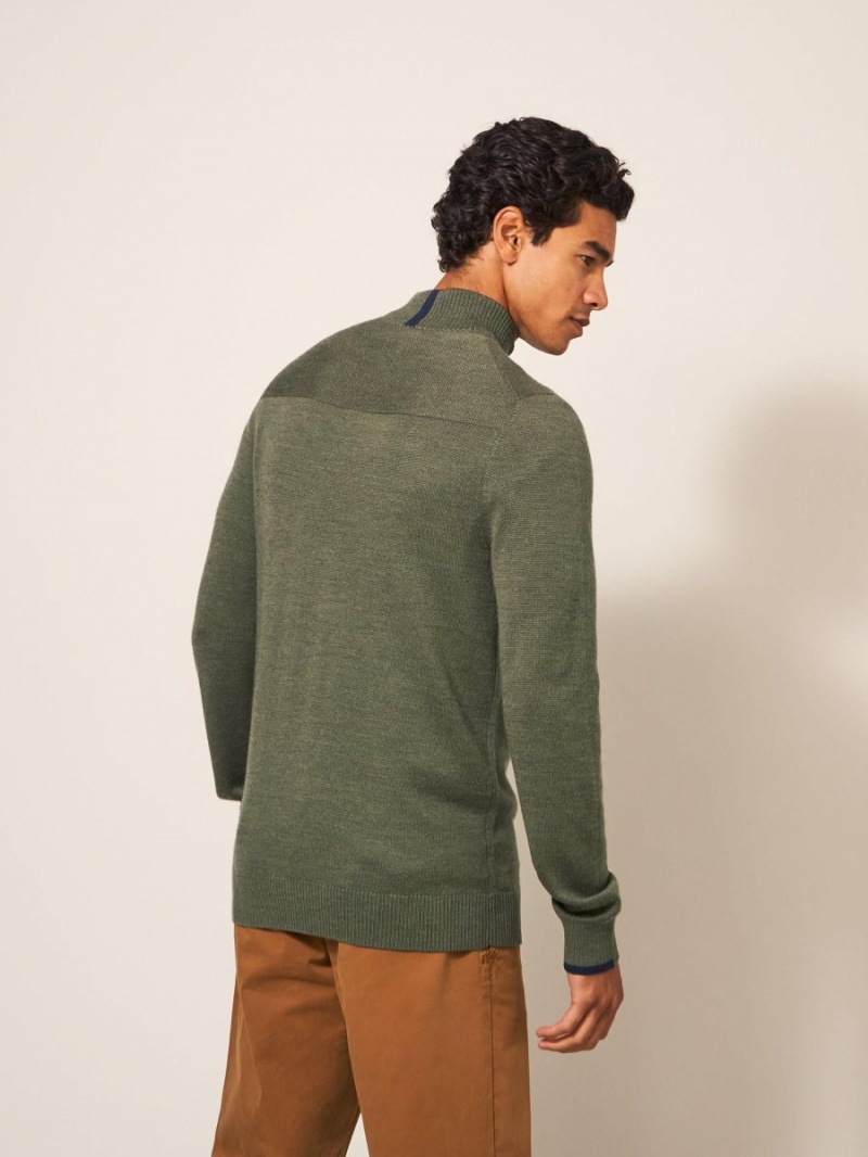 White Stuff Newport Merino Jumper Khaki Green | 49816-CAOF