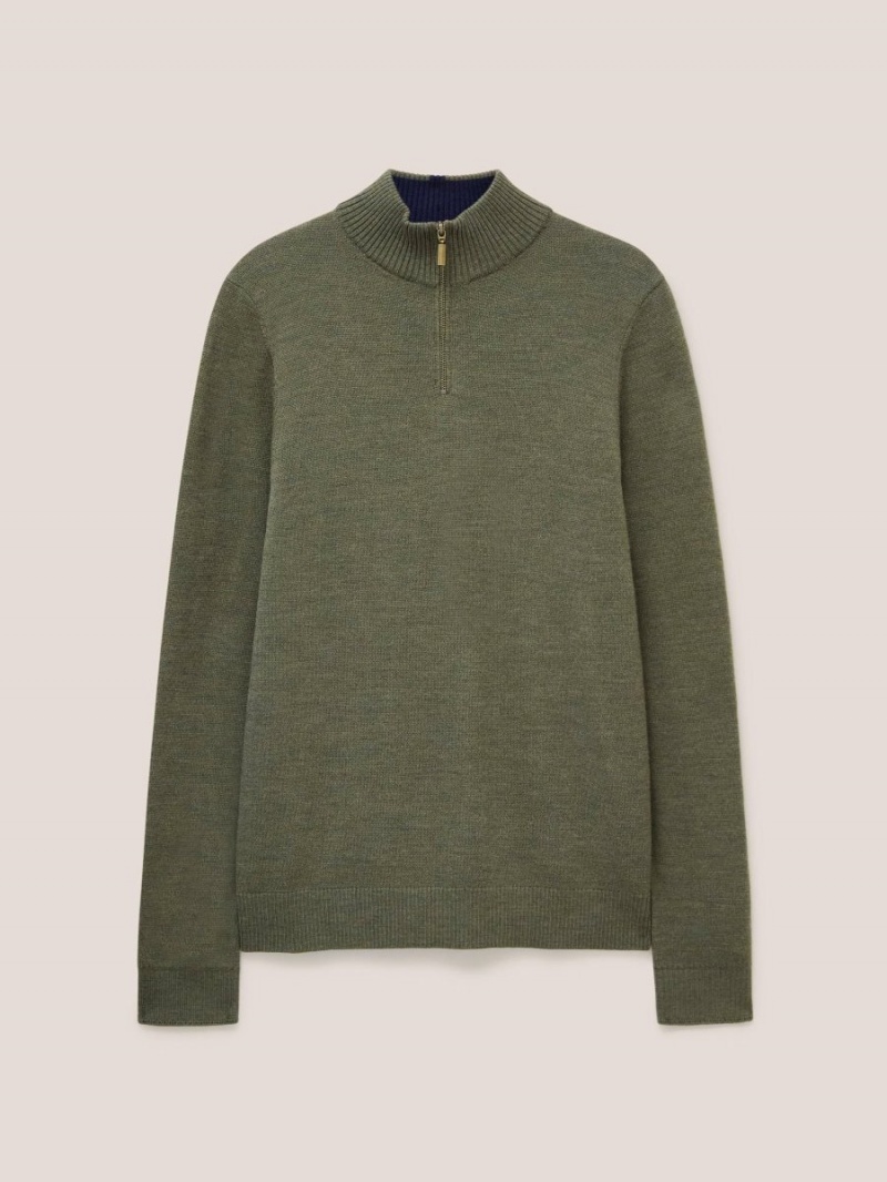 White Stuff Newport Merino Jumper Khaki Green | 49816-CAOF