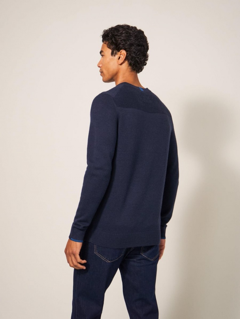 White Stuff Newport Merino Vee Neck Dark Navy | 40679-FEON