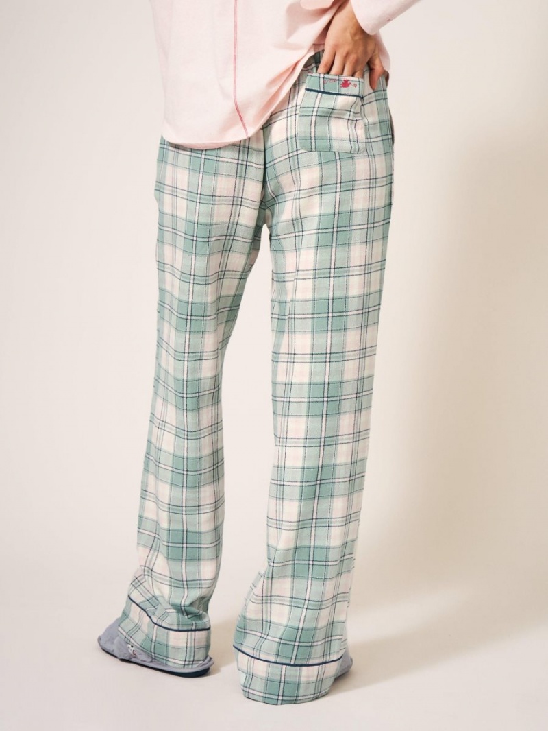 White Stuff Nina Organic Check Pj Bottom Green Multi | 39654-TYJU