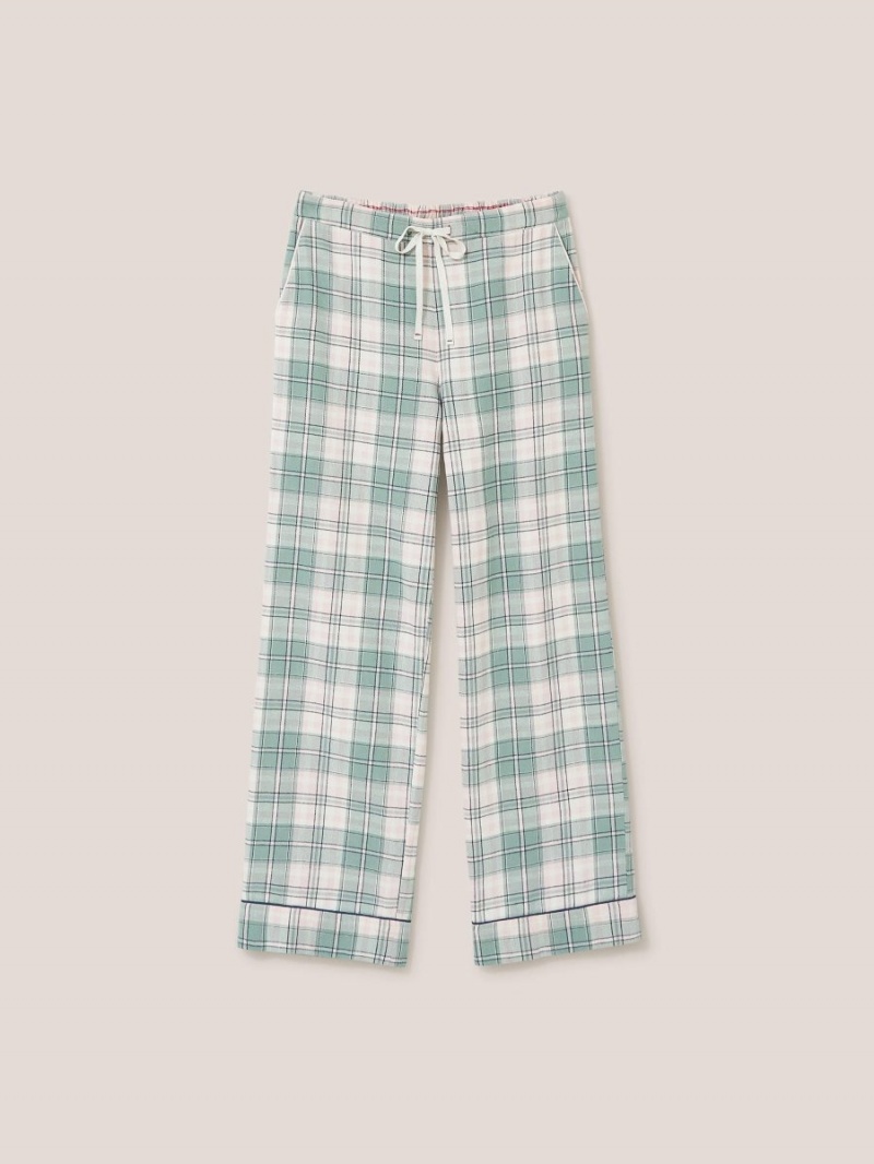 White Stuff Nina Organic Check Pj Bottom Green Multi | 39654-TYJU