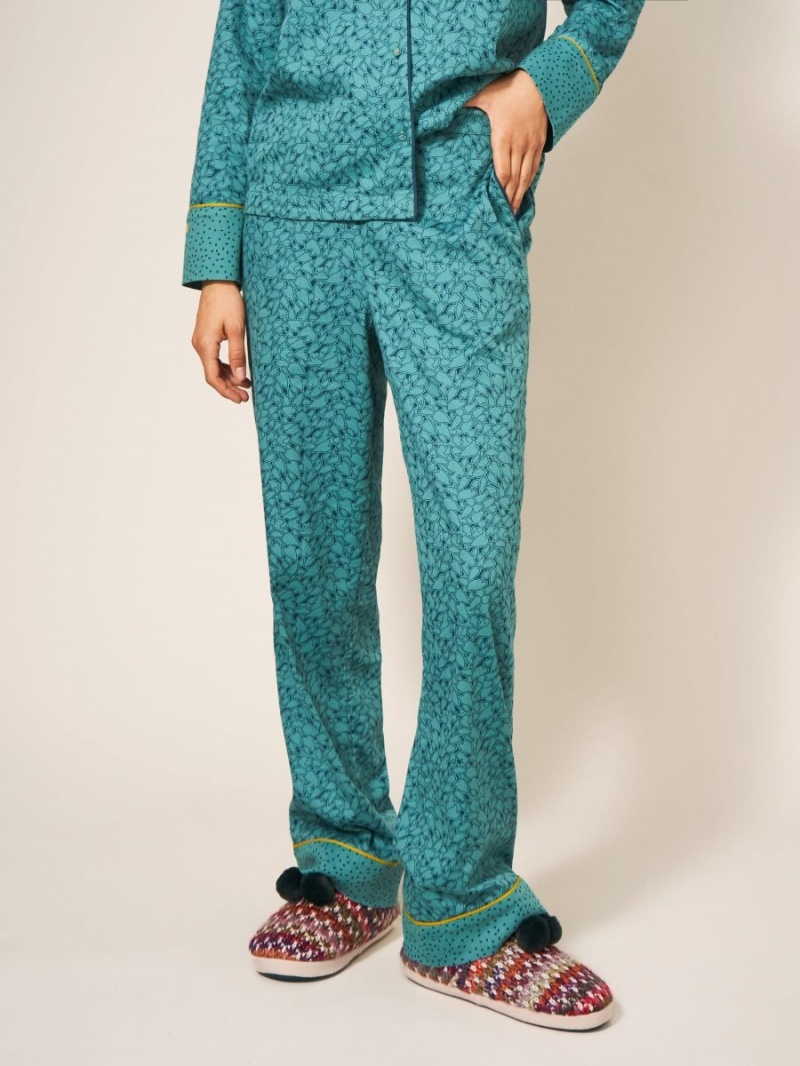 White Stuff Nina Organic Pj Bottom Teal Multi | 83172-NVIW