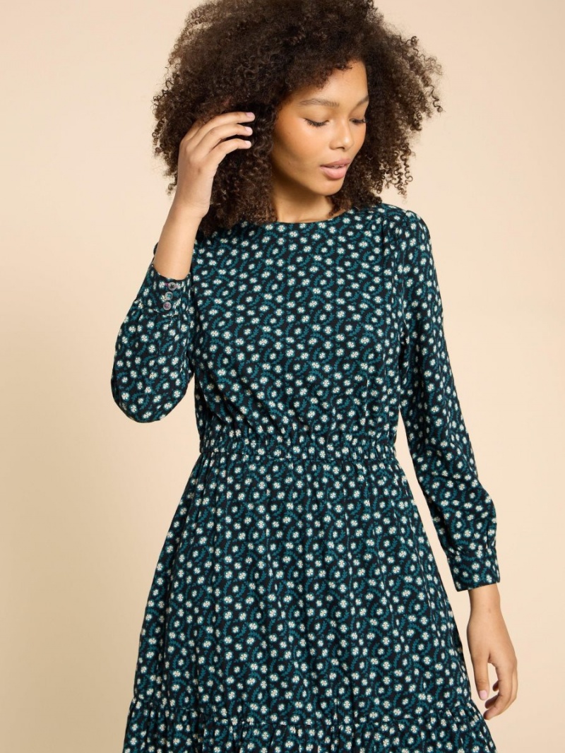 White Stuff Olive Jersey Dress Black Print | 85097-WYQS