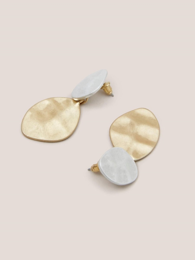 White Stuff Pansy Hammered Earring Mixed Metallic | 15609-EXMQ