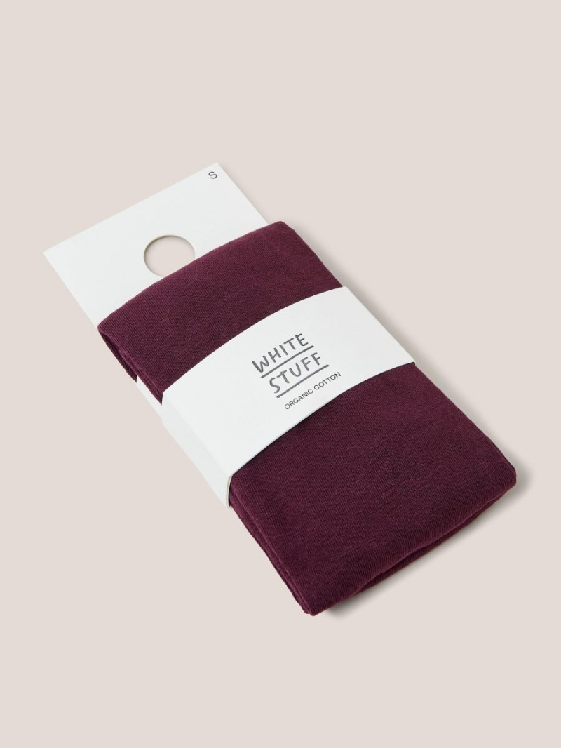 White Stuff Patty Plain Versatile Tights Dk Plum | 70952-GBKU