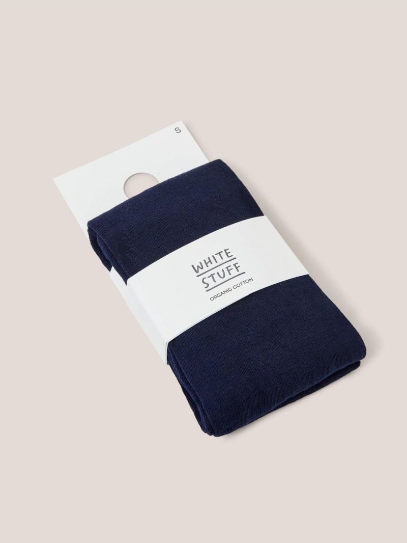 White Stuff Patty Plain Versatile Tights Dark Navy | 84723-NFPU