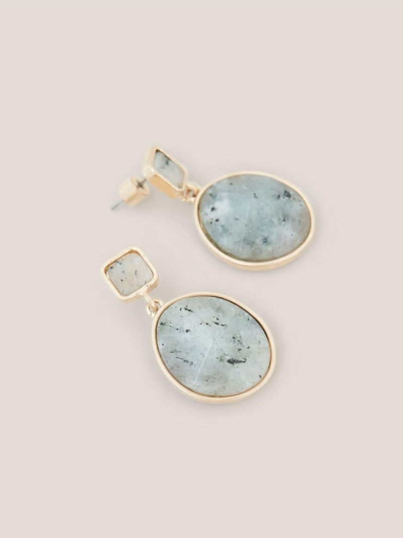 White Stuff Pebble Drop Earrings Light Grey | 59701-PFCV