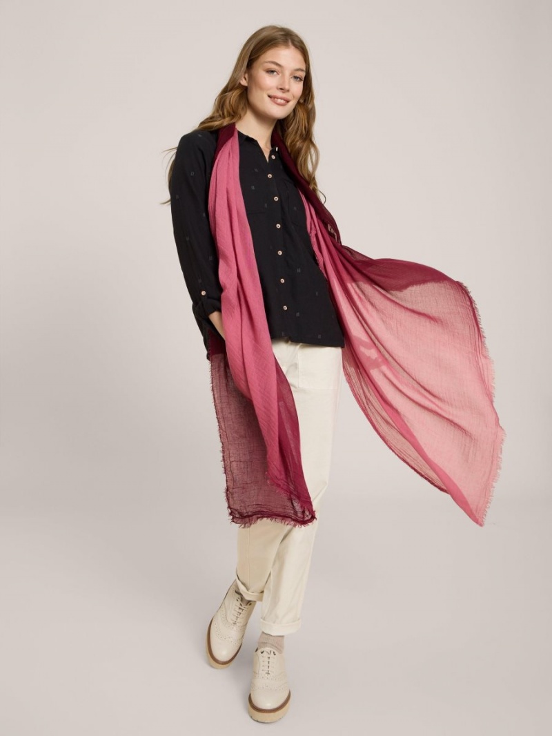 White Stuff Penny Plain Oversized Scarf Mid Plum | 28073-SVRY