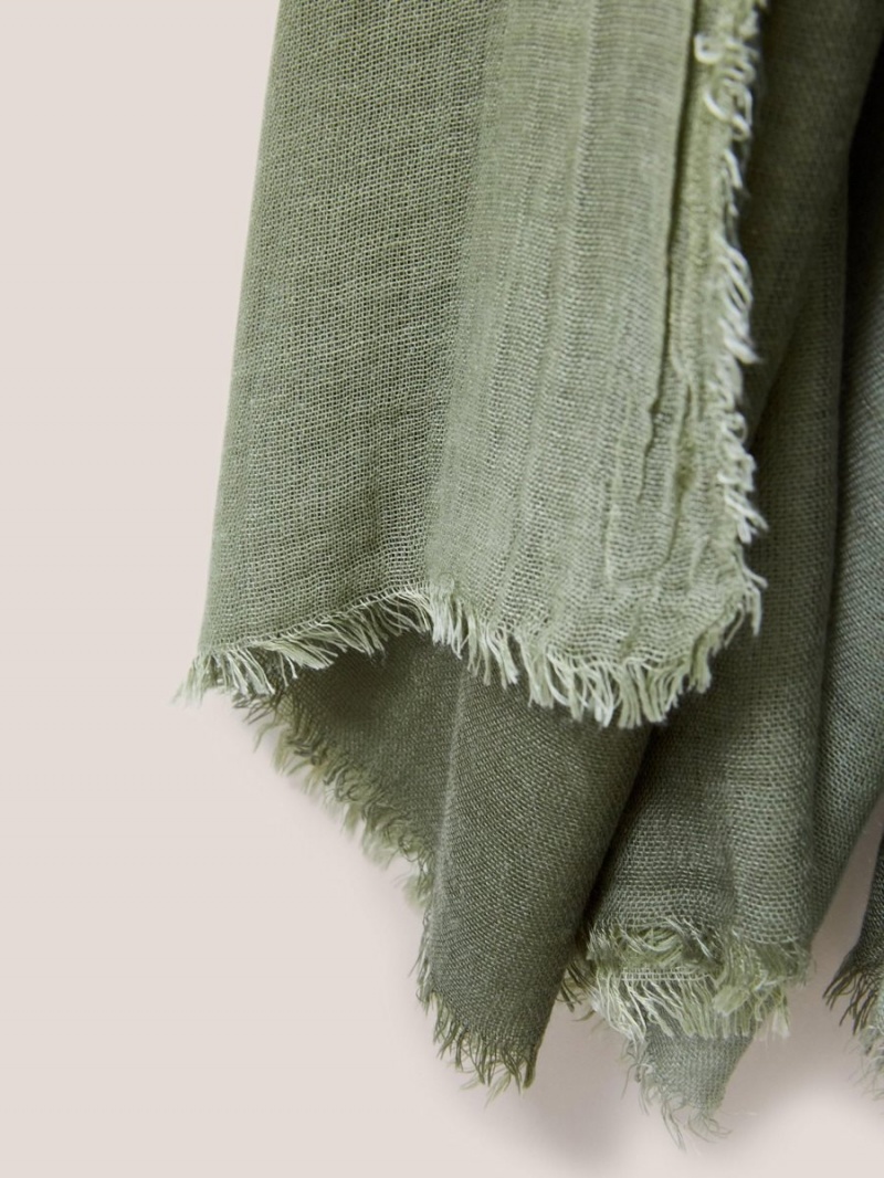 White Stuff Penny Plain Oversized Scarf Mid Green | 69485-DJKG