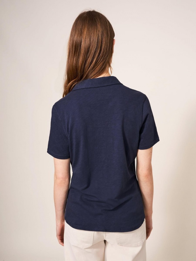 White Stuff Penny Pocket Jersey Shirt French Navy | 61025-QWIV