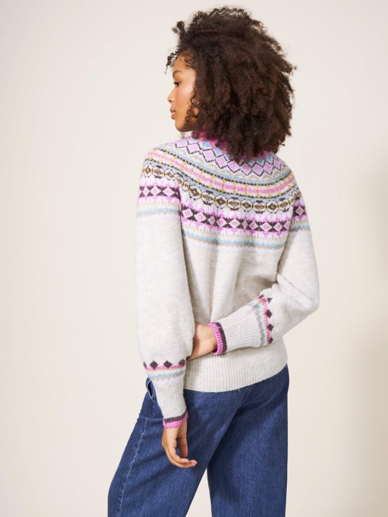 White Stuff Poppy Fairisle Jumper White Multi | 23569-YMQR