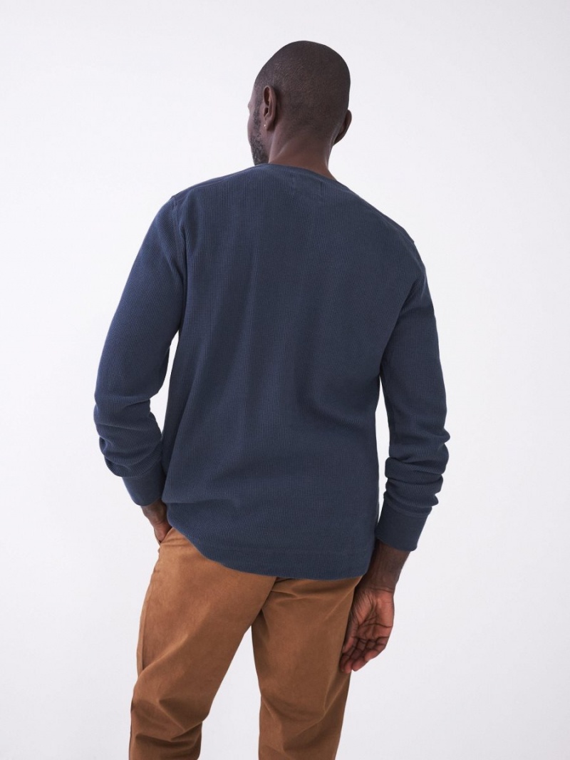 White Stuff Porter Waffle Henley Dark Navy | 21635-GOEP