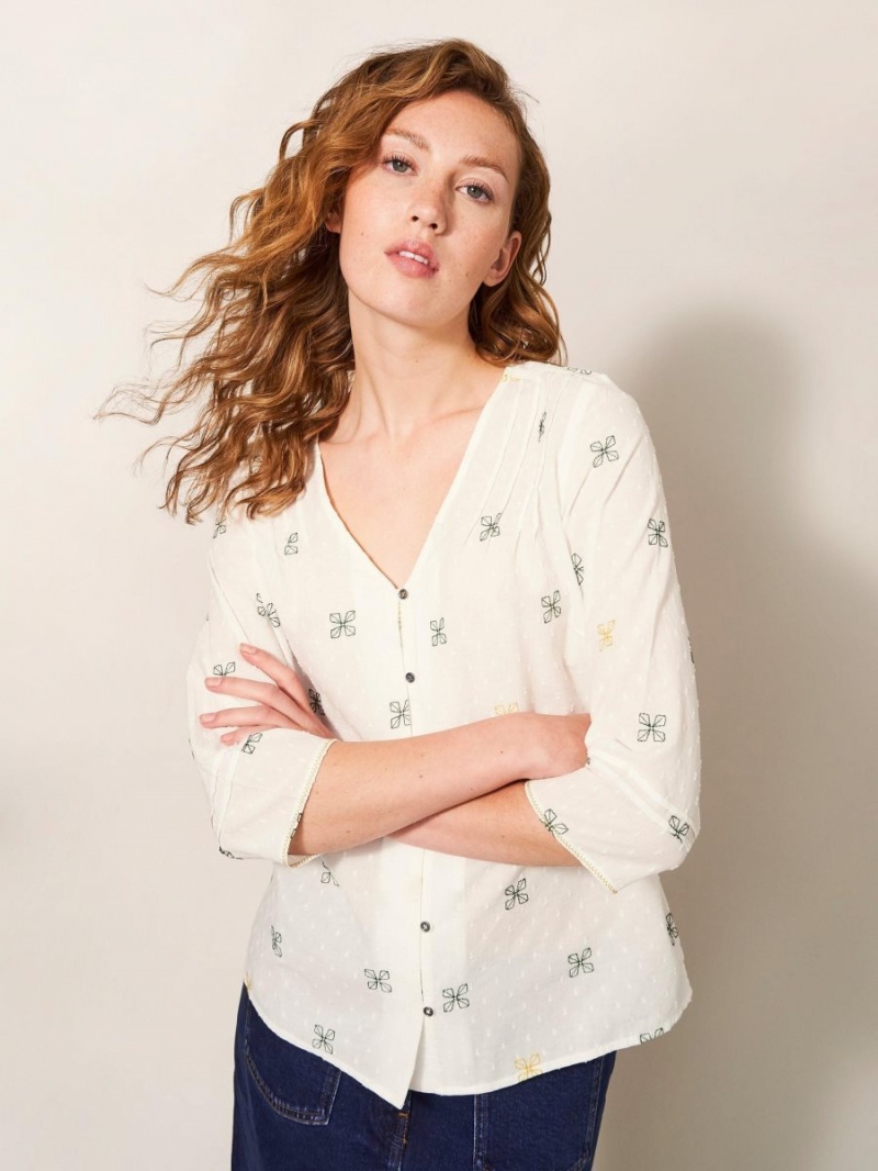 White Stuff Rae Cotton Top Ivory Multi | 82579-ZGIC