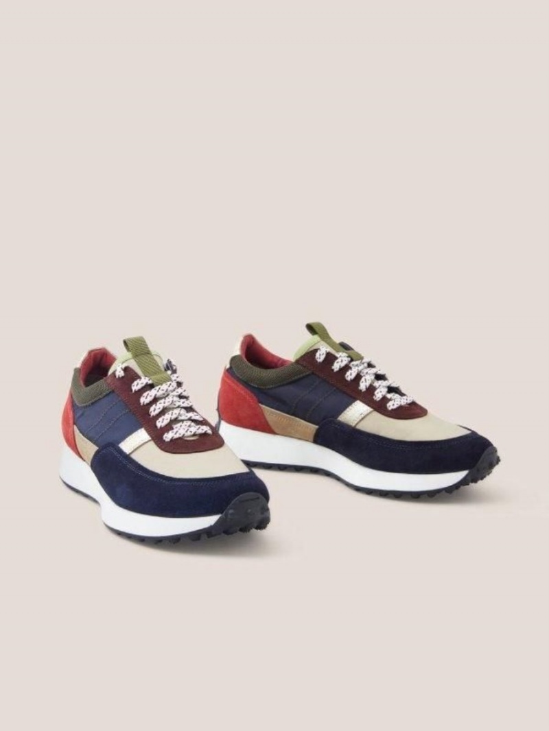 White Stuff Retro Lace Up Runner Navy Multi | 93018-GRDW