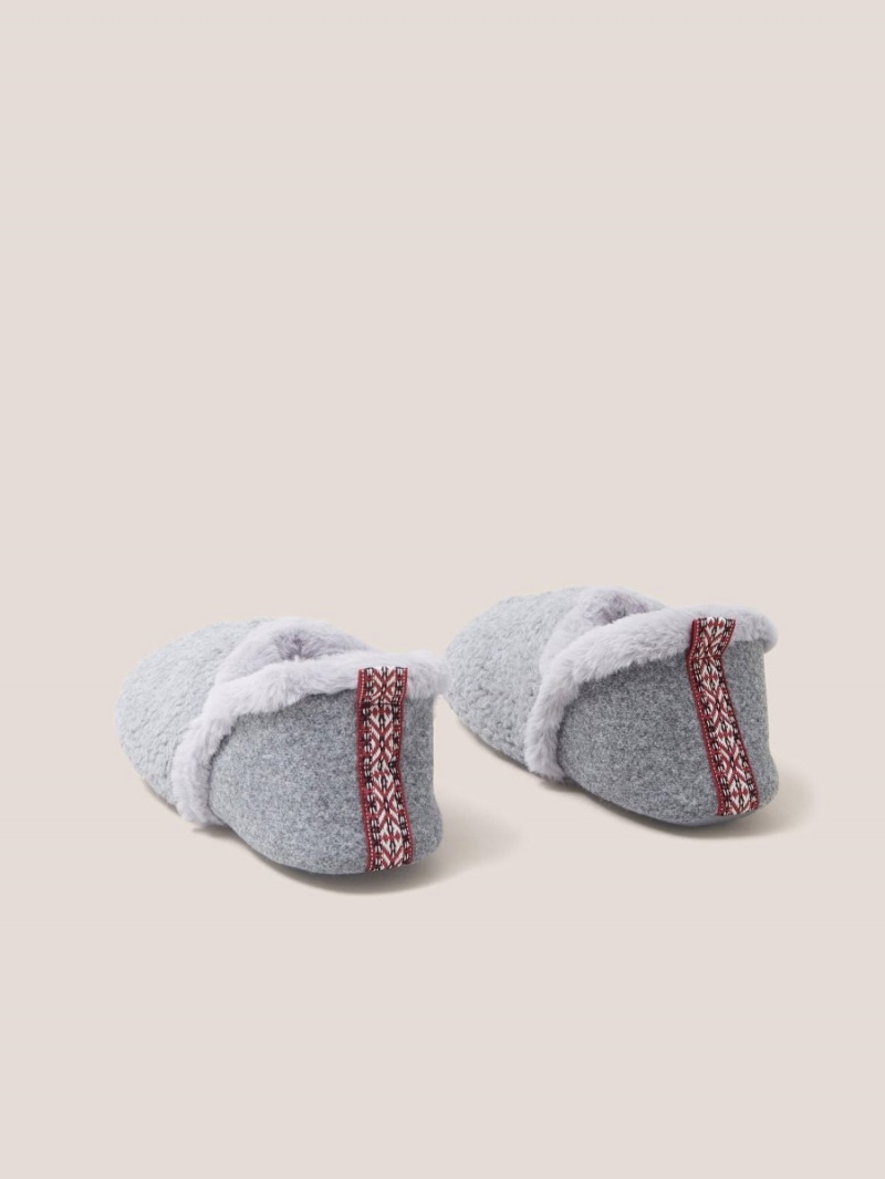 White Stuff Reya Closed Back Slipper Mid Grey | 14208-JPMY