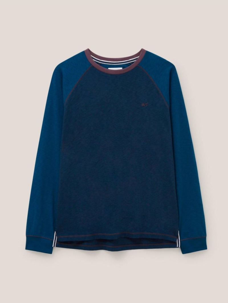 White Stuff Robbie Raglan Ls Tshirt French Navy | 30291-ENCJ