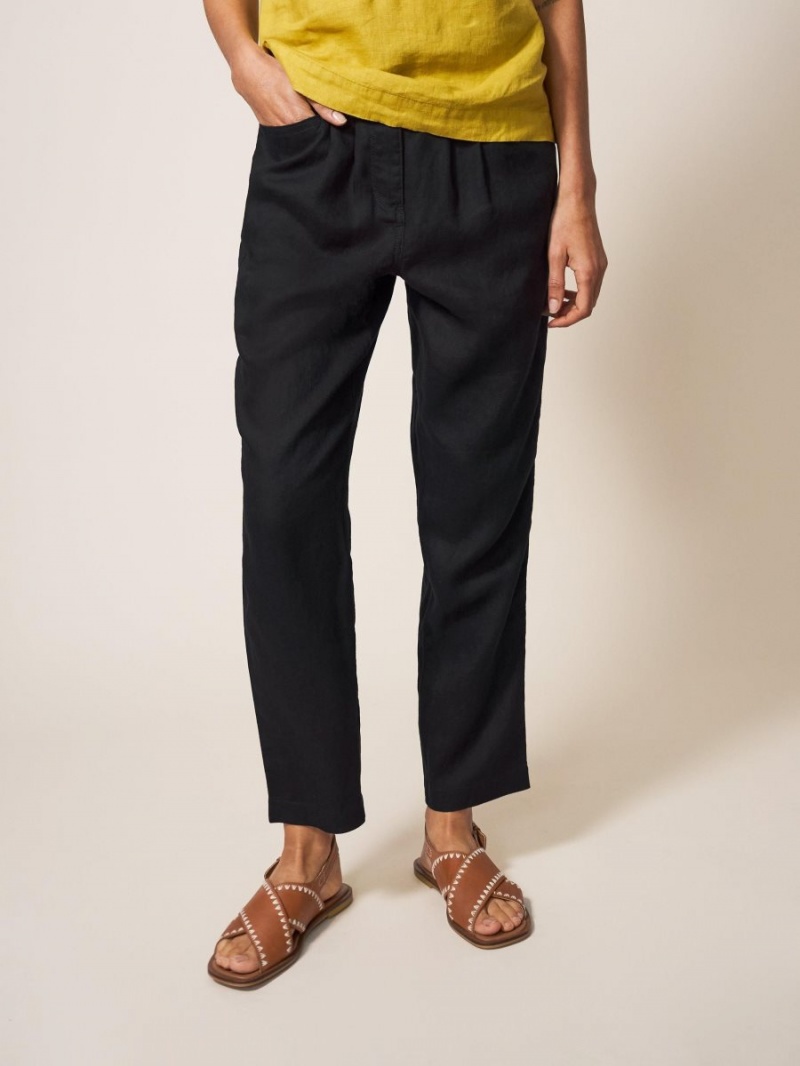 White Stuff Rowena Linen Trouser Pure Black | 12379-TGBV