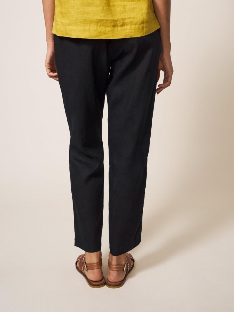 White Stuff Rowena Linen Trouser Pure Black | 12379-TGBV