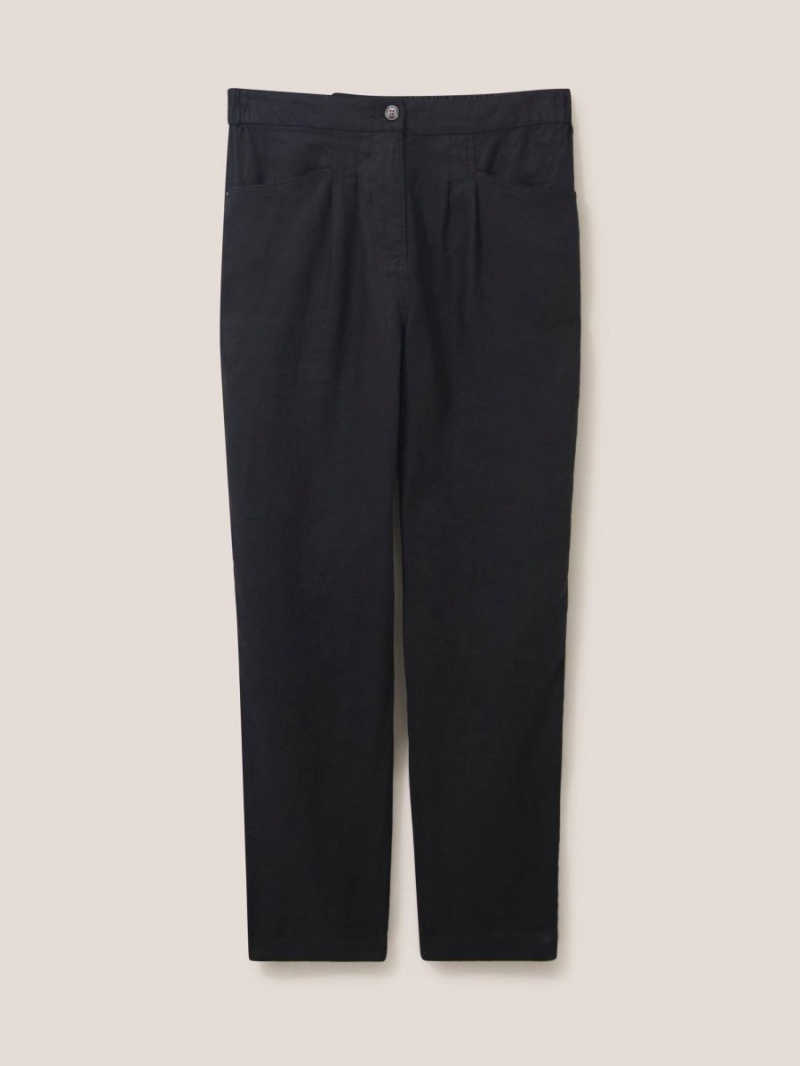 White Stuff Rowena Linen Trouser Pure Black | 12379-TGBV