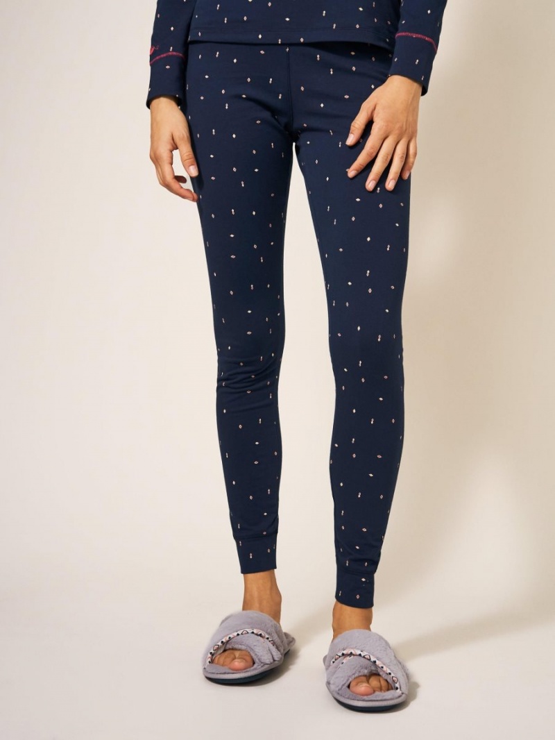 White Stuff Selena Jersey Legging Navy Multi | 64852-DCAR