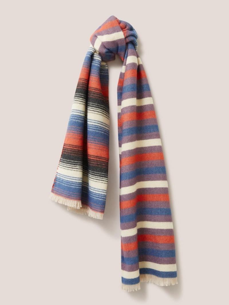 White Stuff Selma Midweight Scarf Blue Multi | 59708-JHSV