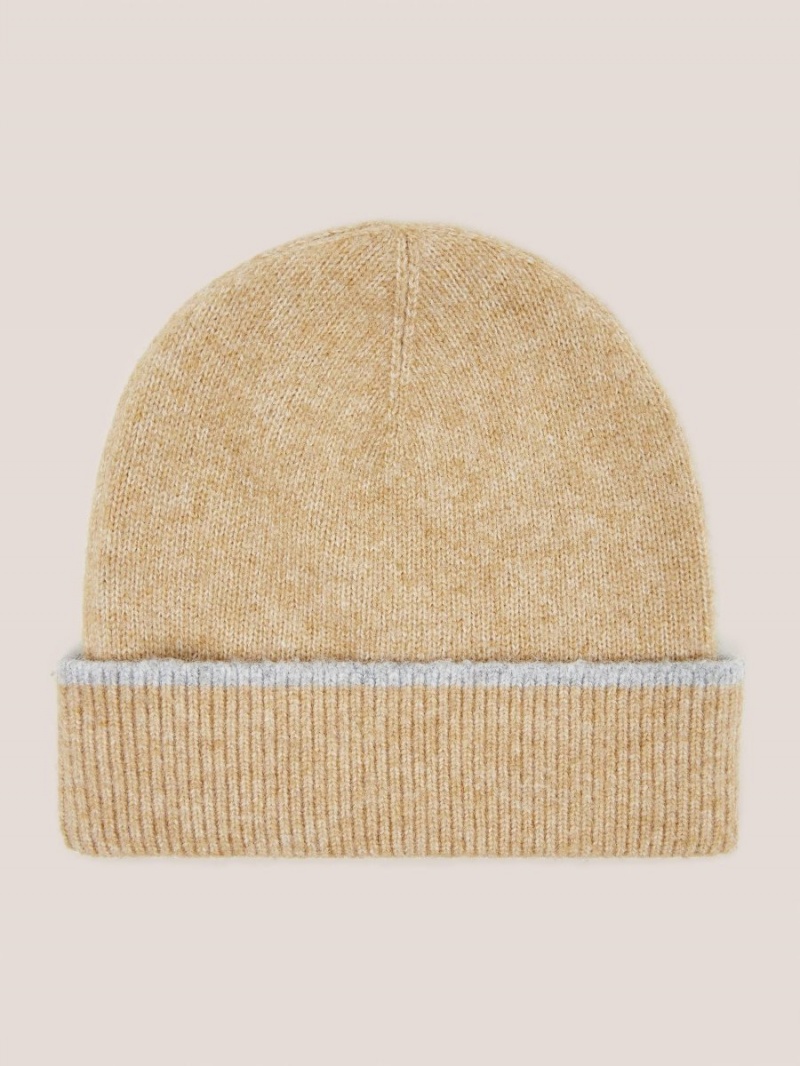 White Stuff Sienna Knit Beanie Light Tan | 61479-OJSL