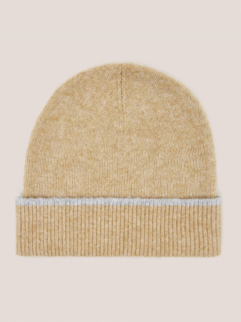 White Stuff Sienna Knit Beanie Light Tan | 61479-OJSL