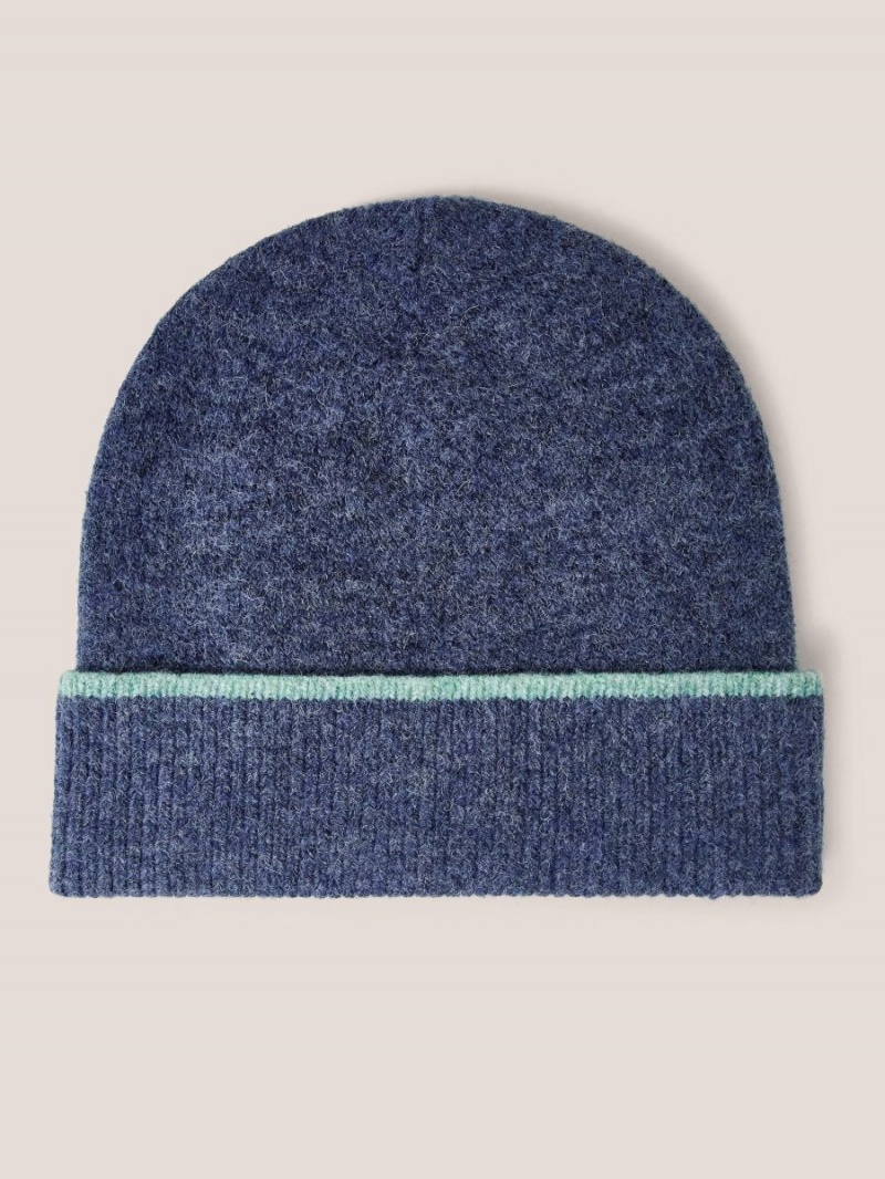 White Stuff Sienna Knit Beanie Mid Blue | 97480-XEZO