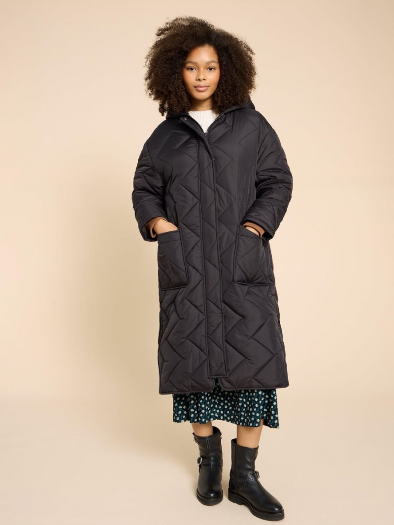 White Stuff Sloane Padded Coat Pure Black | 64819-RTMS