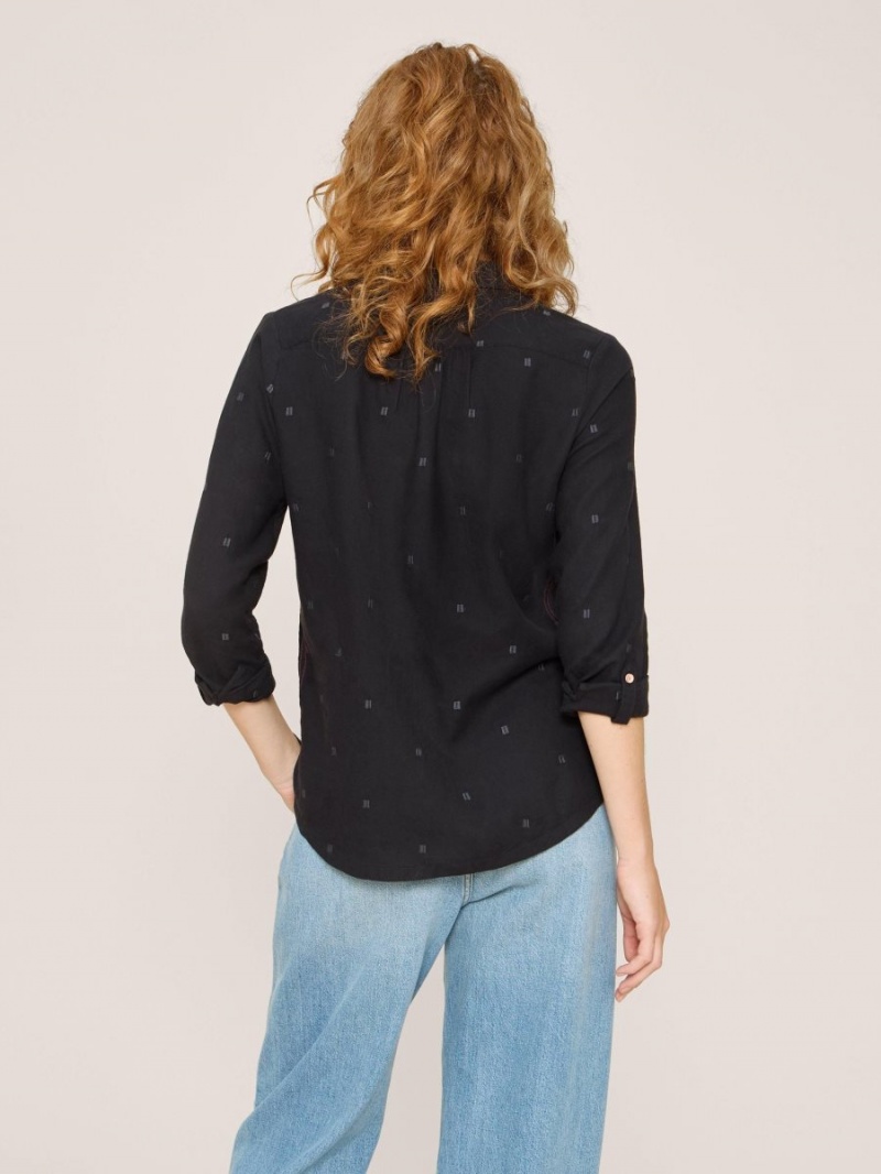 White Stuff Sophie Organic Cotton Shirt Pure Black | 28407-WOGK