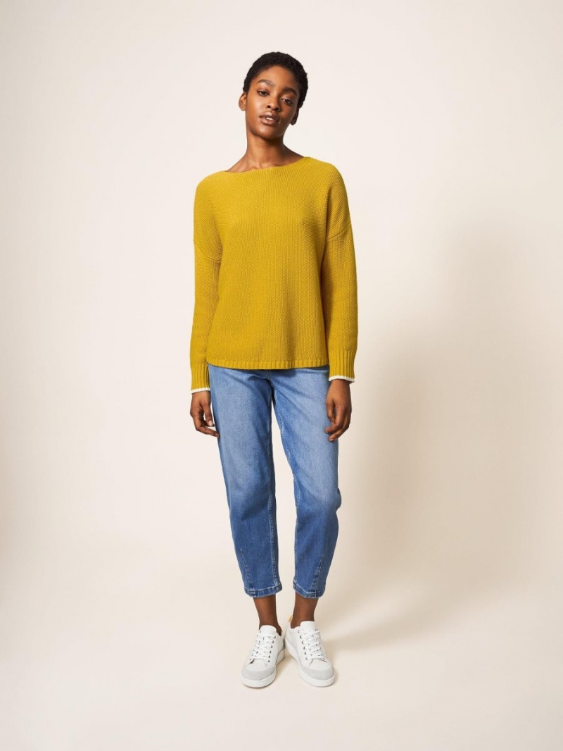 White Stuff Southbank Jumper Dark Chartreuse | 60791-WFTV