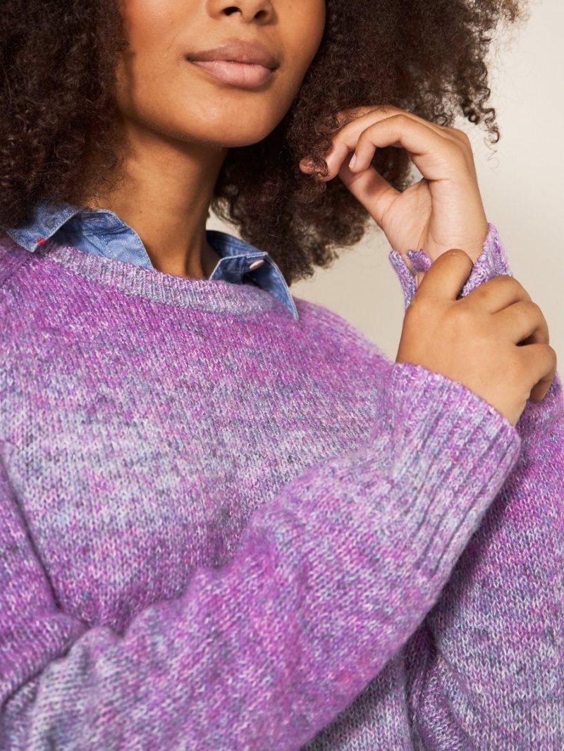 White Stuff Space Dye Wool Jumper Purple Multi | 34605-YKJR