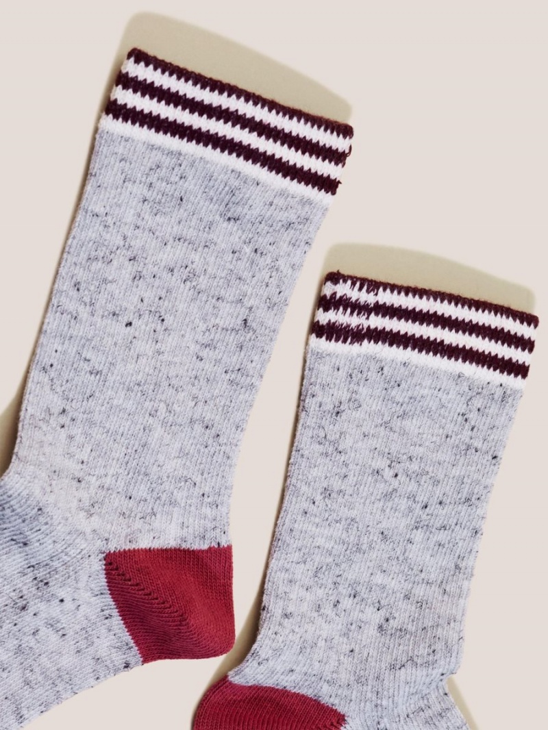 White Stuff Sport Rib Socks Grey Multi | 40285-SJNG