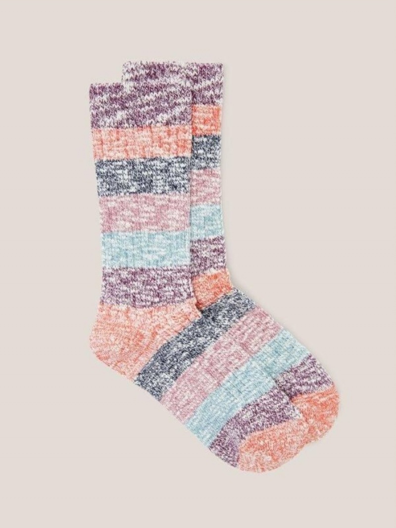 White Stuff Stripe Socks Navy Multi | 27596-NHCS