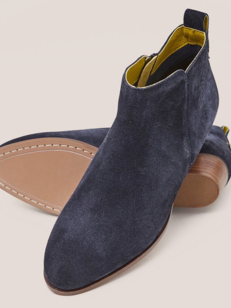 White Stuff Suede Willow Ankle Boot Dark Navy | 68701-GMZL