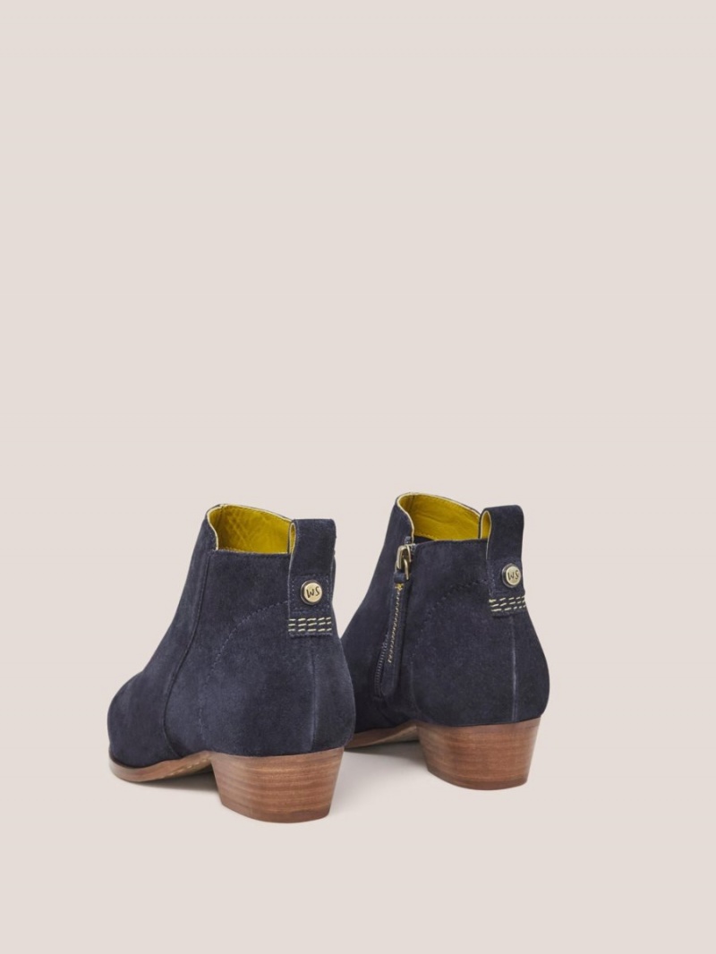 White Stuff Suede Willow Ankle Boot Dark Navy | 68701-GMZL