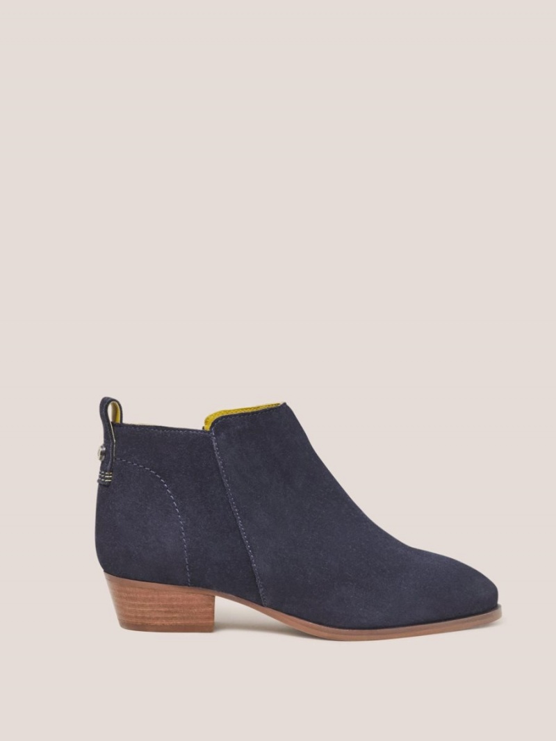 White Stuff Suede Willow Ankle Boot Dark Navy | 68701-GMZL