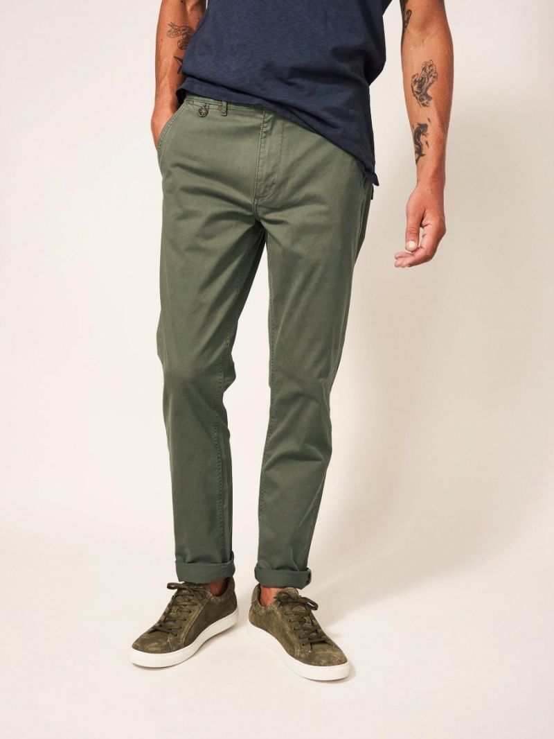 White Stuff Sutton Organic Chino Trouser Khaki Green | 76104-GNTY