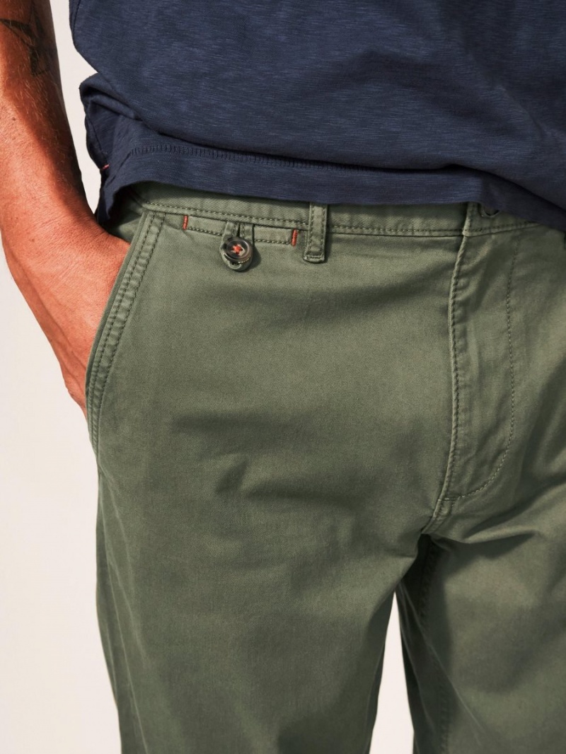 White Stuff Sutton Organic Chino Trouser Khaki Green | 76104-GNTY